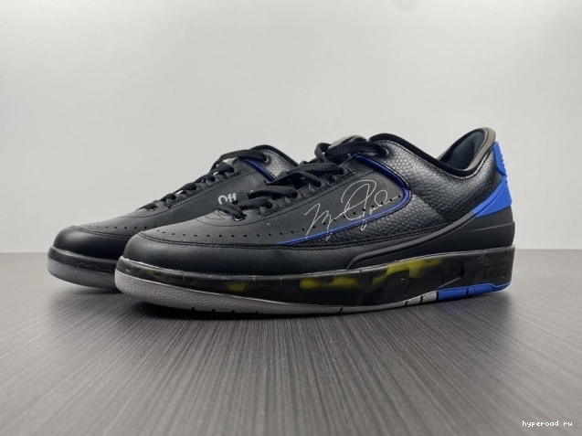 Retro 2 Jordan SP DJ4375-004 Off-White Low Black Blue 0729